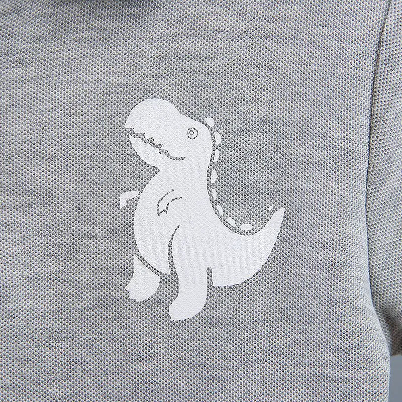 New Summer Outfits Baby Boys 9 To 12 Months Dinosaur Printed Turn-down Collar T-shirts Tops and Shorts 2PCS Infant Clothing Sets
