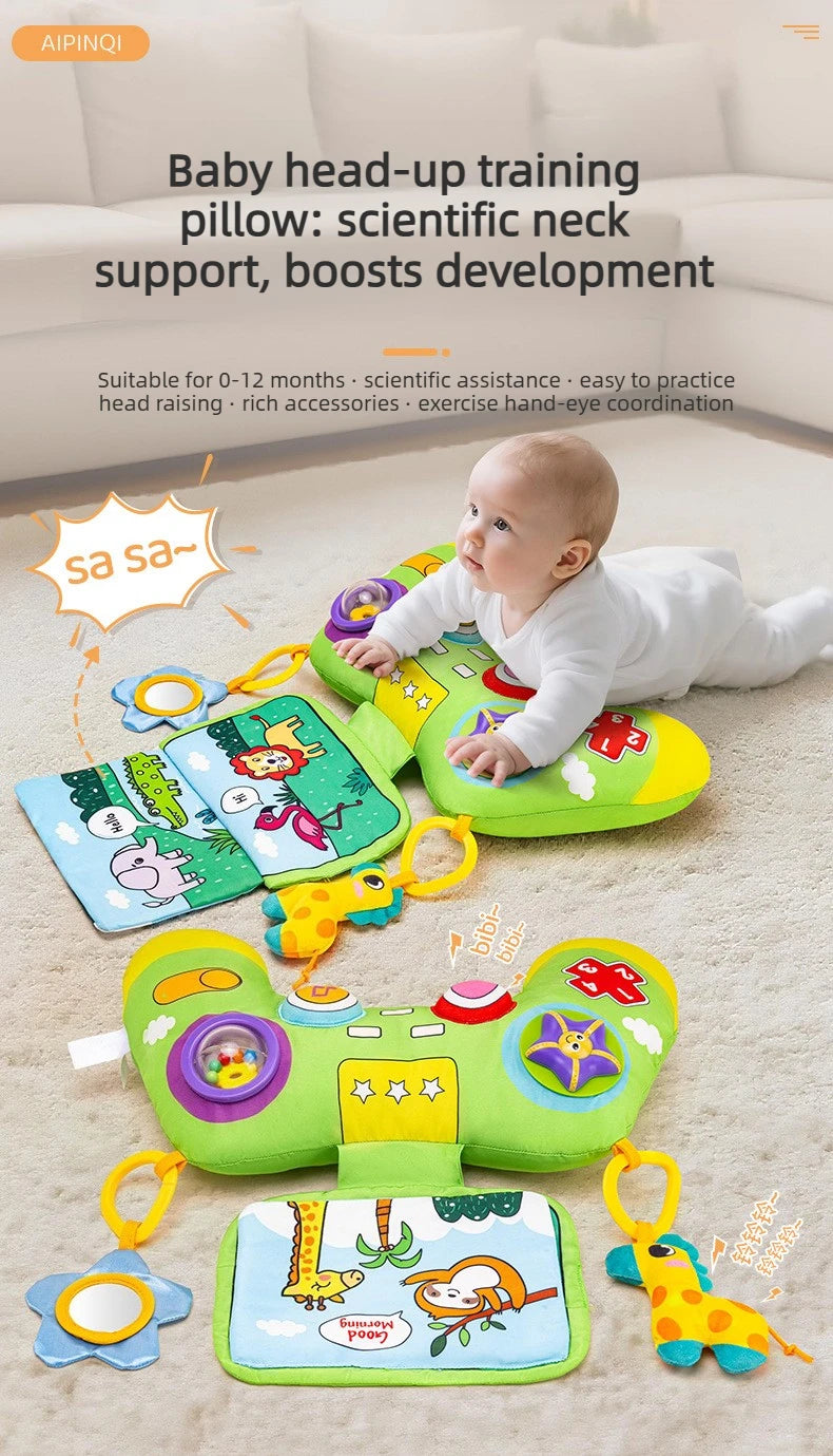 1Pc Soft U-shaped Baby Tummy Pillow, comfy head lifting training cushion, fun play mat and practical gift for newborns