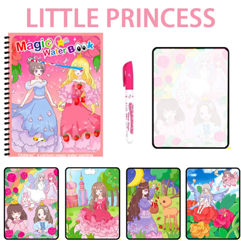 Montessori Toys Reusable Coloring Book Magic Water Painting Book Magic Book Children's Sensory Learning Early Education Toys