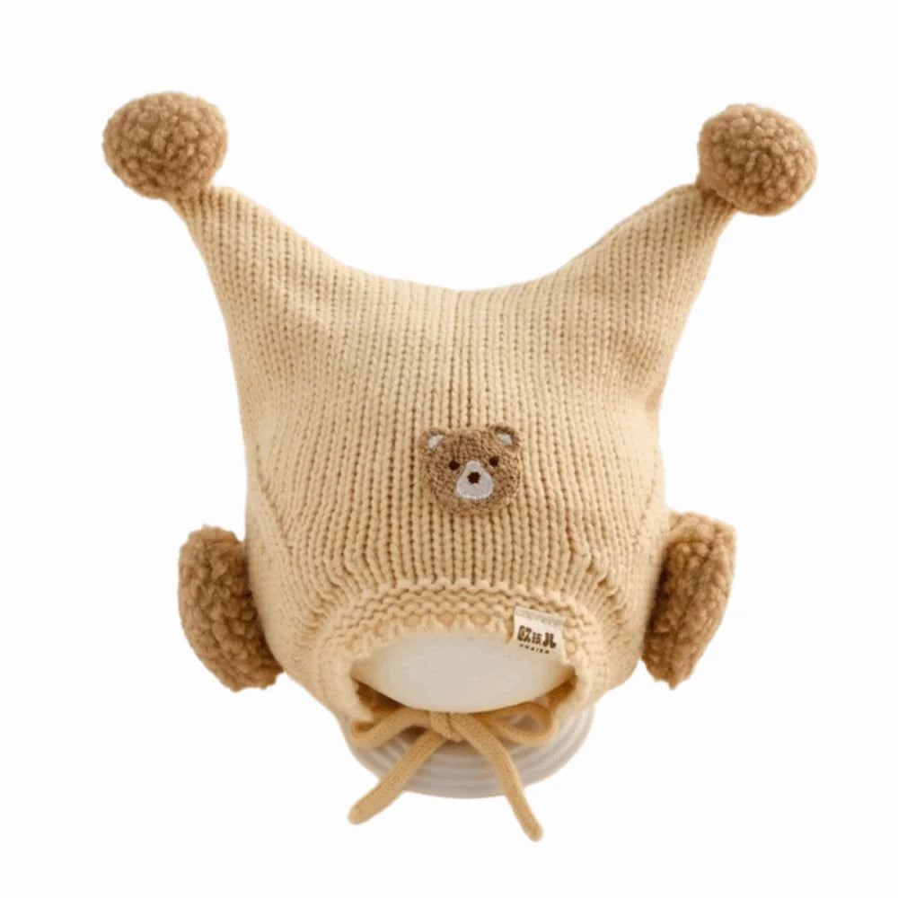 Cute Winter Baby Crochet Hat Breathable Cold-Resistant Toddler's Knitted Hat 6-24 Months Windproof Ear Protection Hat