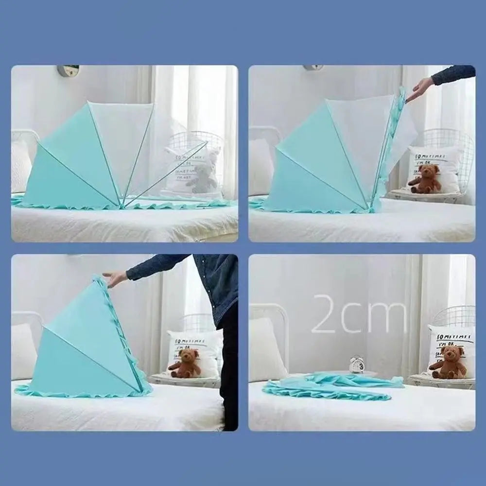 Folding Baby Crib Mosquitoes Net Breathable Soft Infant Mosquito Net Bed Portable Full-Coverage Mesh Sleeping Net Baby Sleep