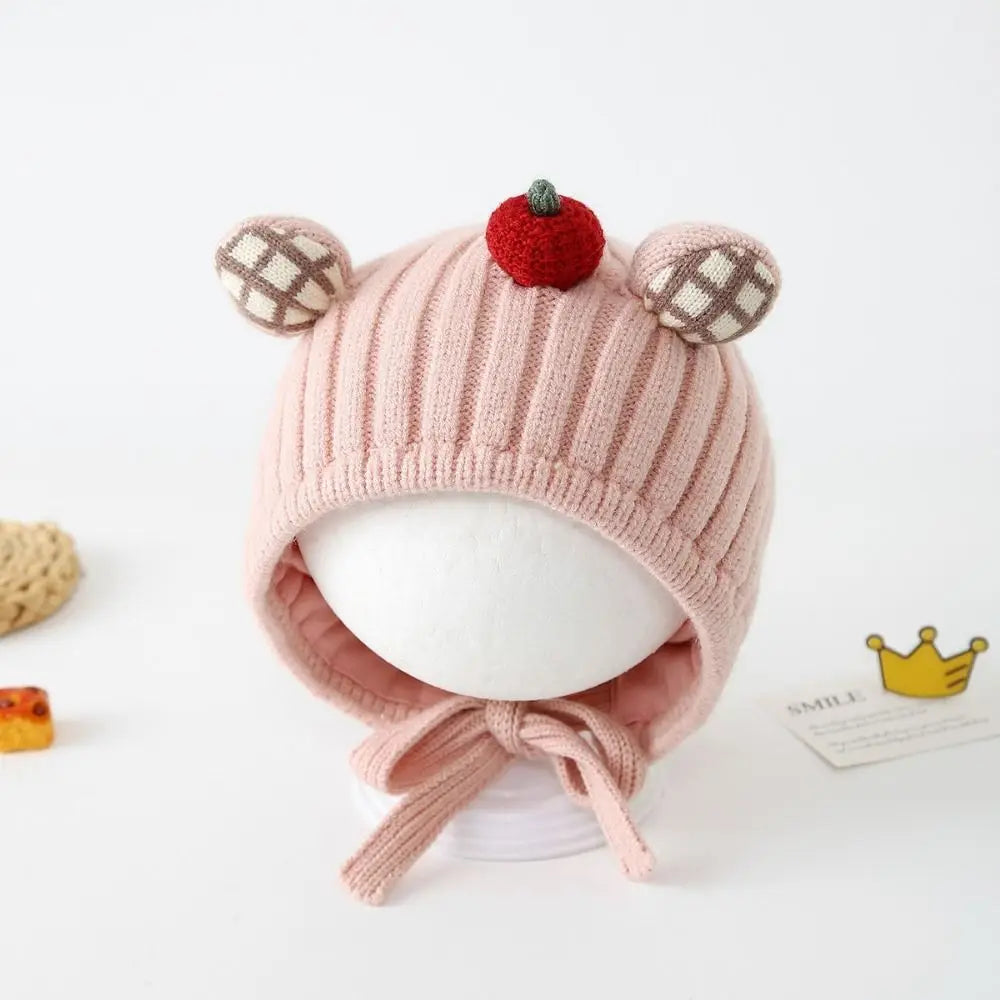 Cute Winter Baby Crochet Hat Cold-Resistant 5-24 Months Toddler's Plush Knitted Hat Breathable Windproof Kids Ear Protection Hat