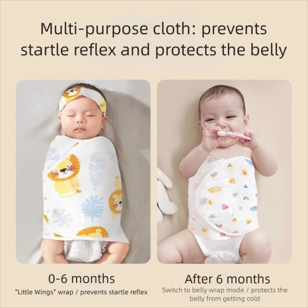 Comfortable Anti-startle Baby Sleeping Bag Cotton Single Layer Baby Swaddle Blanket Cartoon Newborn Sleep Bag Wrap