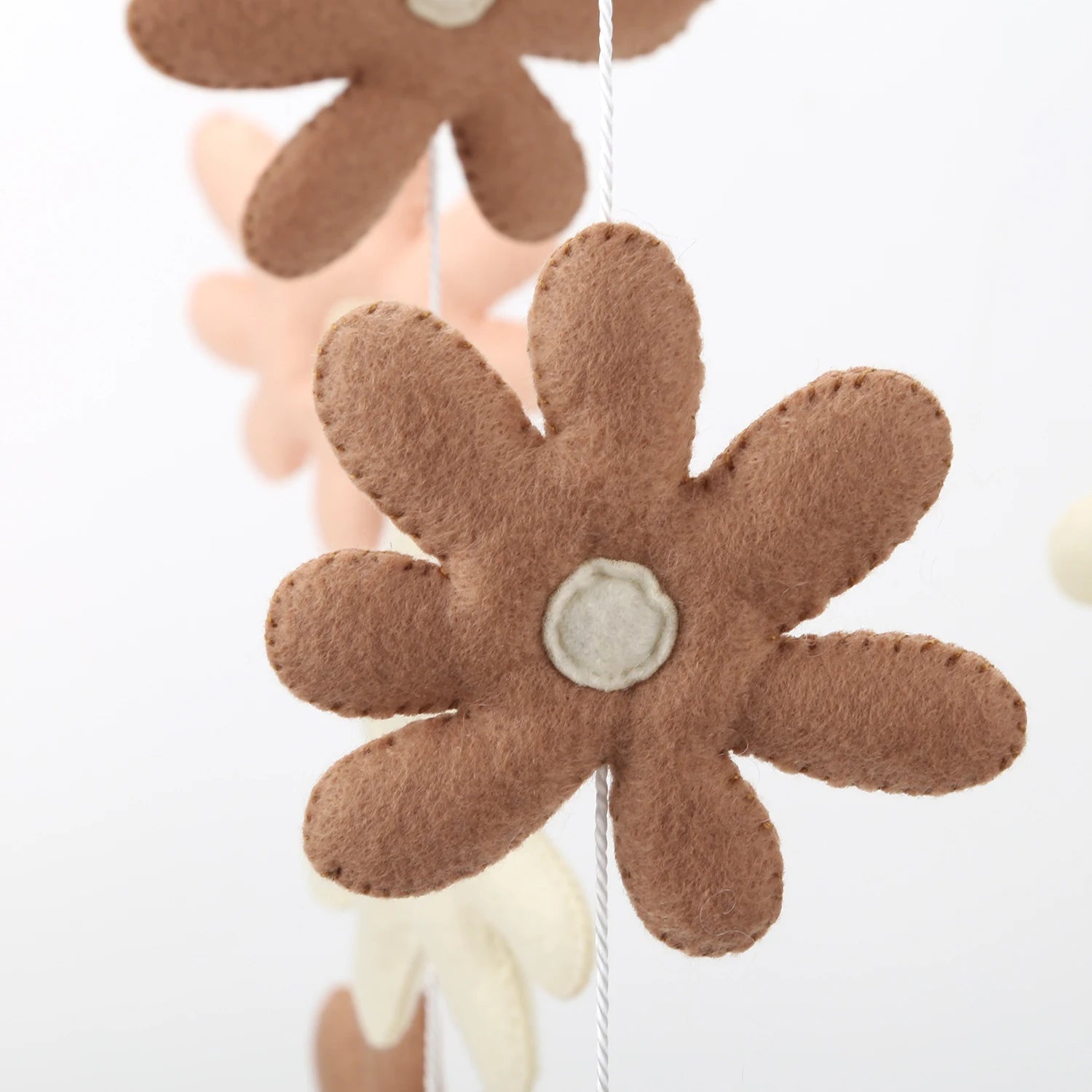Baby girl mobile Daisy nursery decor Flower baby Crib mobile
