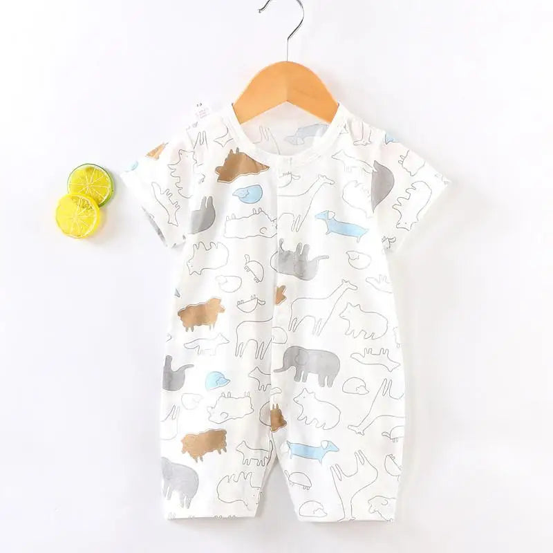 0-24month Baby Clothes Summer Toddler Jumpsuit Printed Fashion Cute Infantil Costume Cotton Short Sleeve Climbing Clothes Onesie