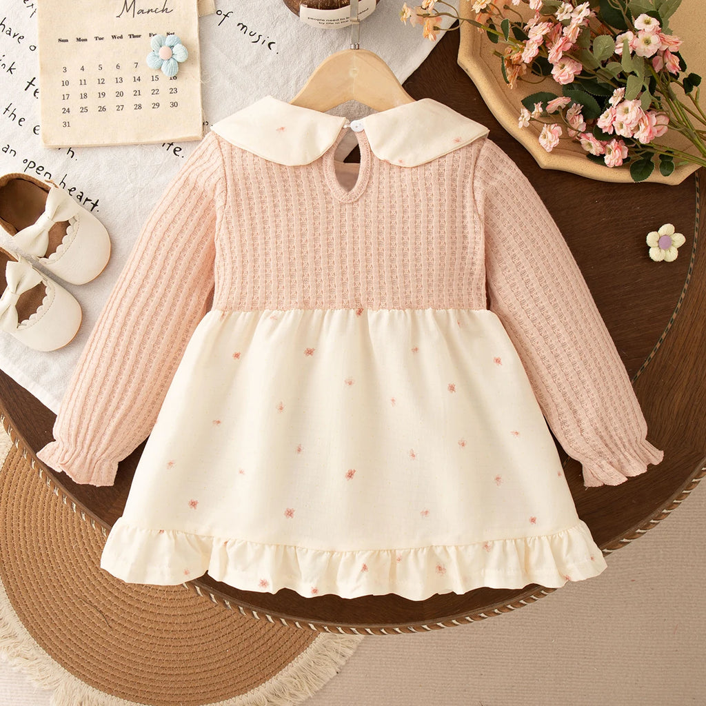 Autumn And Winter New Baby Girl Dress Sweet Bow, Imitation Cardigan Princess Dress Children'S Clothing (9 Months To 3 Years Old)
