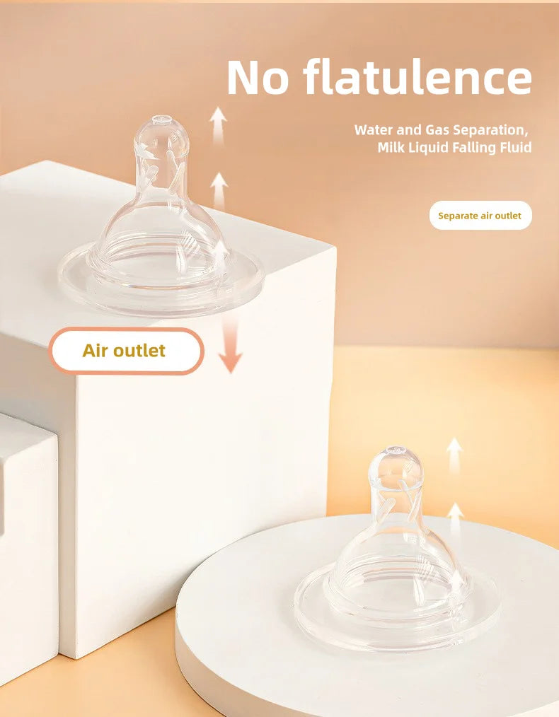 5cm Baby Silicone Wide Mouth Nipples Pacifier 100% Bpa Free Liquid Silicone Wide Neck Bottle Nipple Pacifiers Anti-Colic Hole