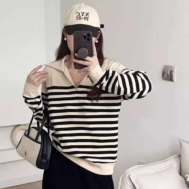 Breastfeeding Blouses Clothes For Pregnant Women Cotton Stripe Spring Autumn Long Sleeve Maternity Clothing Nursing Clothes
