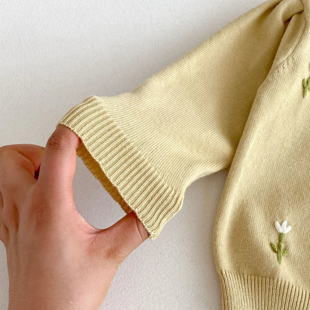 ZOETOPKID Autumn 0-3Yrs Children Clothes Infant Baby Girls Knitting Cute Embroidered Cardigan Newborn Baby Girls Sweater Coat