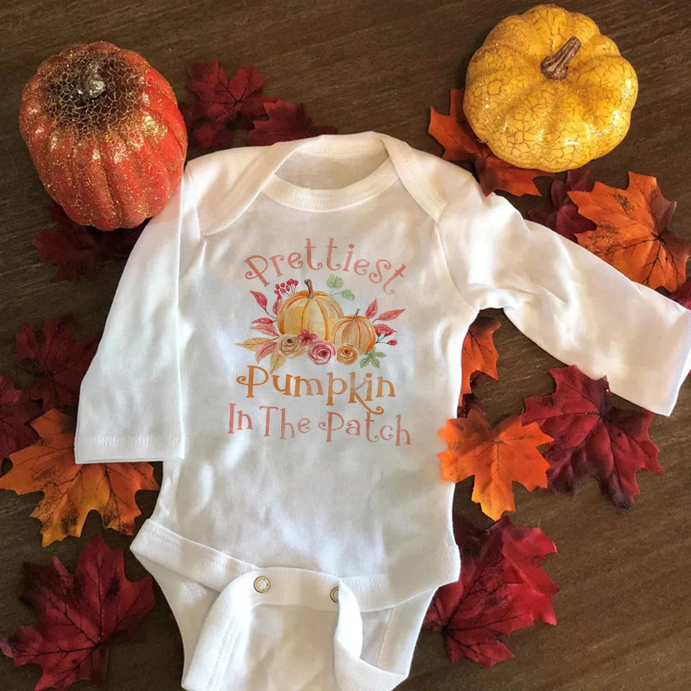 Newborn Baby Girl Pumpkin Bodysuit Halloween Outfit Party Princess Baby Clothing Baby Girl First Halloween Party Gifts 0-24M