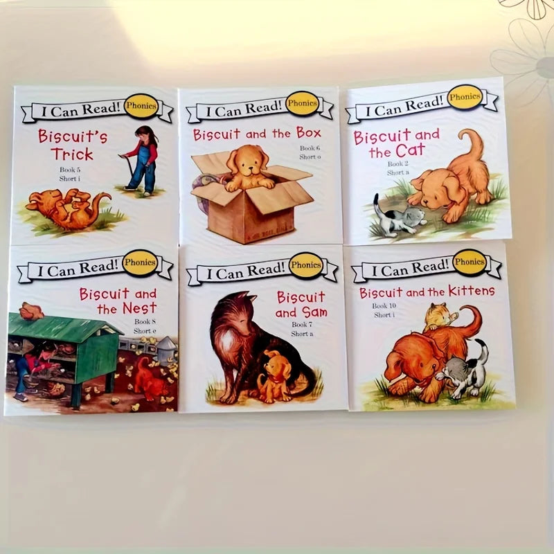 Phonics Readers 12-Book Set,Biscuit The Dog Children's Books for Early Learning, English Beginner Reading Collection,Sekx Tablet