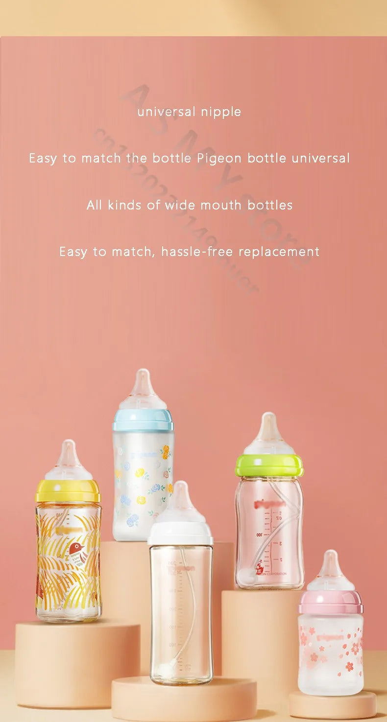 Baby nipples /for pigeon 2nd / 3rd generation bottles, silicone natural taste, wide diameter 5CM universal nipple/
