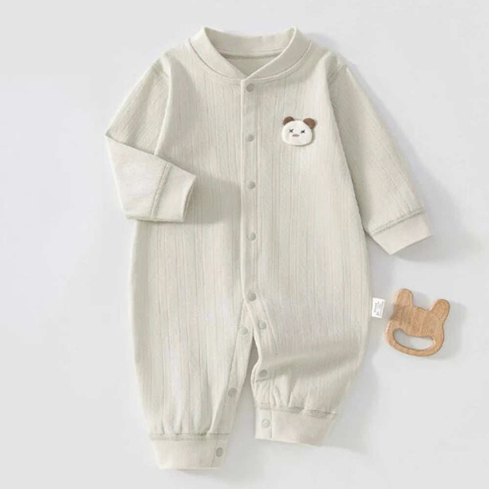 Baby Girl Clothes 100% Combed Cotton Spring Autumn Baby Boy Romper Solid Color Unisex Infant Jumpsuit Daily Wear