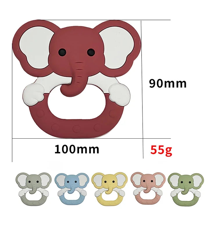 Baby Teether 0 To 6 Months BPA Free Silicone Chewing Teething Toy Pacifier Chain Making Cartoon Animal Pattern Silicone Baby Toy