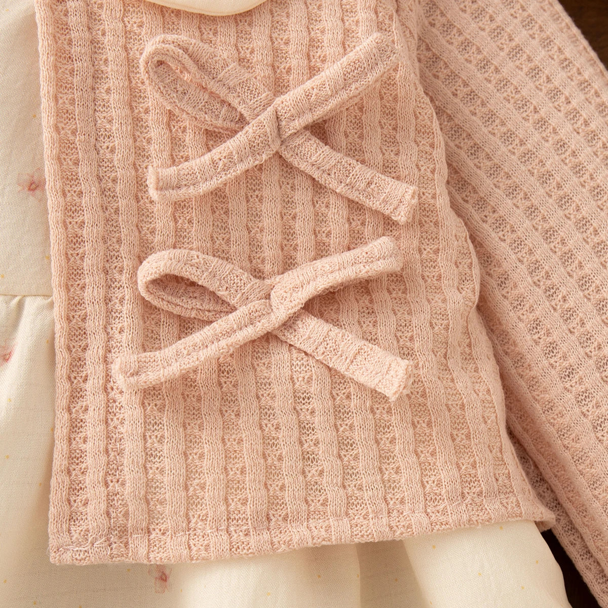 Autumn And Winter New Baby Girl Dress Sweet Bow, Imitation Cardigan Princess Dress Children'S Clothing (9 Months To 3 Years Old)