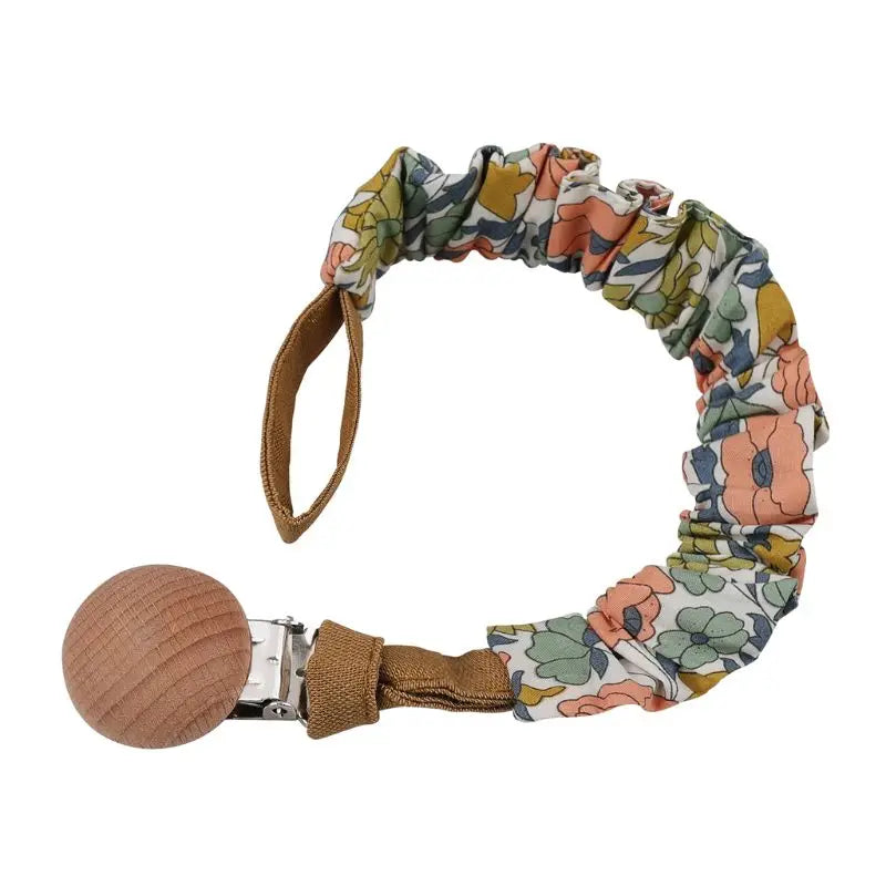 Baby Cotton Pacifier Chain Beech Wood Clip Infant Teething Toys Holder For Nipples Teether