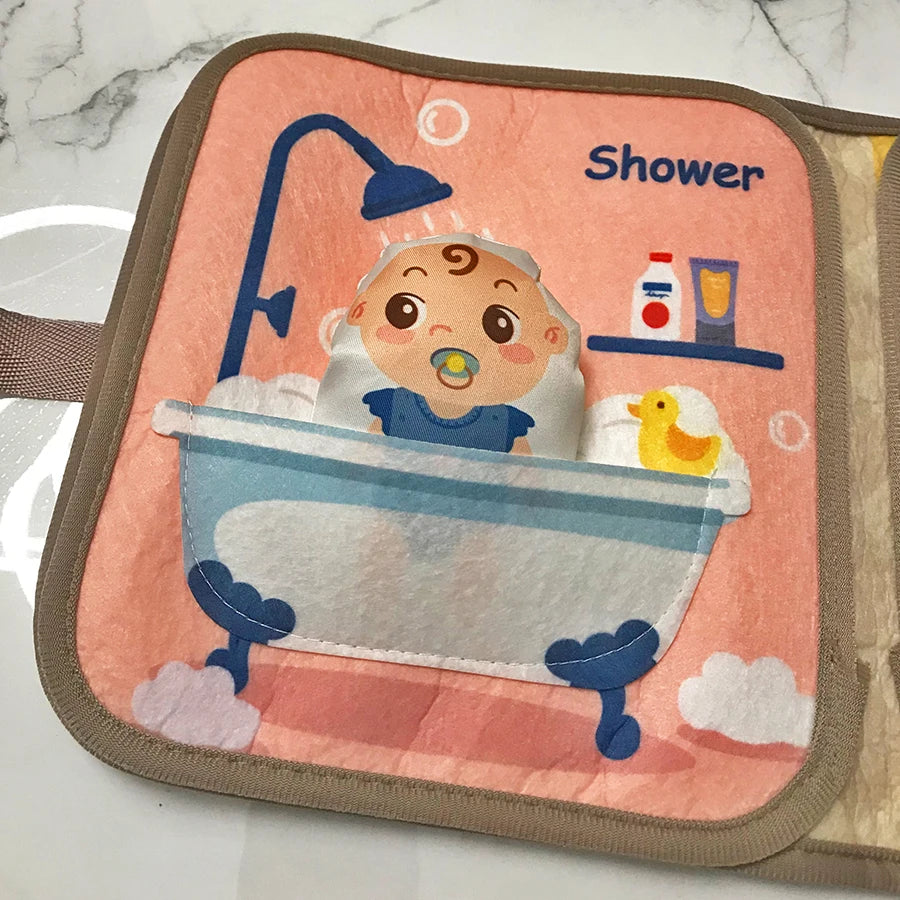 Early Education English Interactive Cognitive Cloth Books Baby Learning Books Baby Soft Books Children's Toys