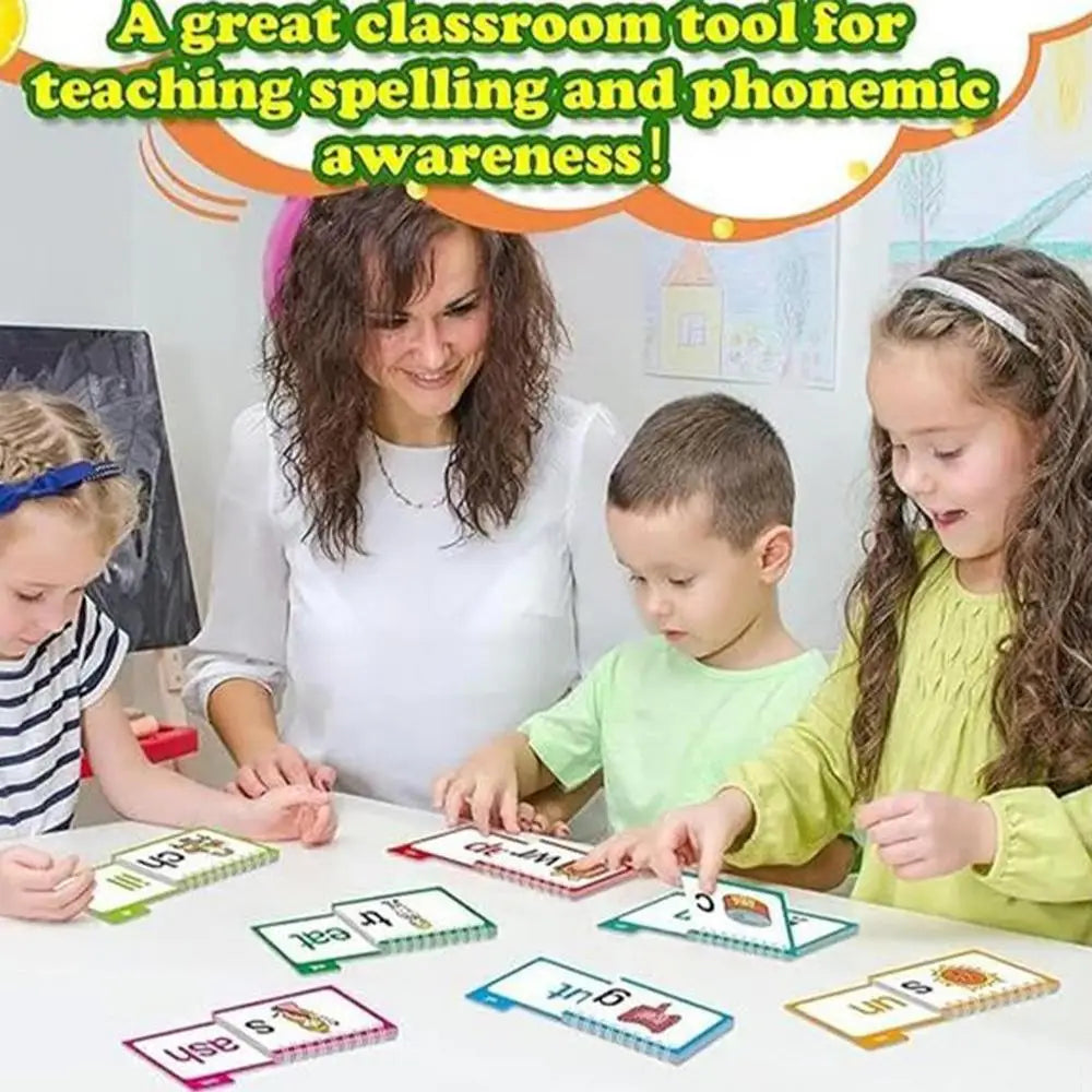 Reading Cards 30 Read and Rhyme FlipBooks Word Family Build Books Flash Cards kindergarten Vocabulary Educational Reading Game