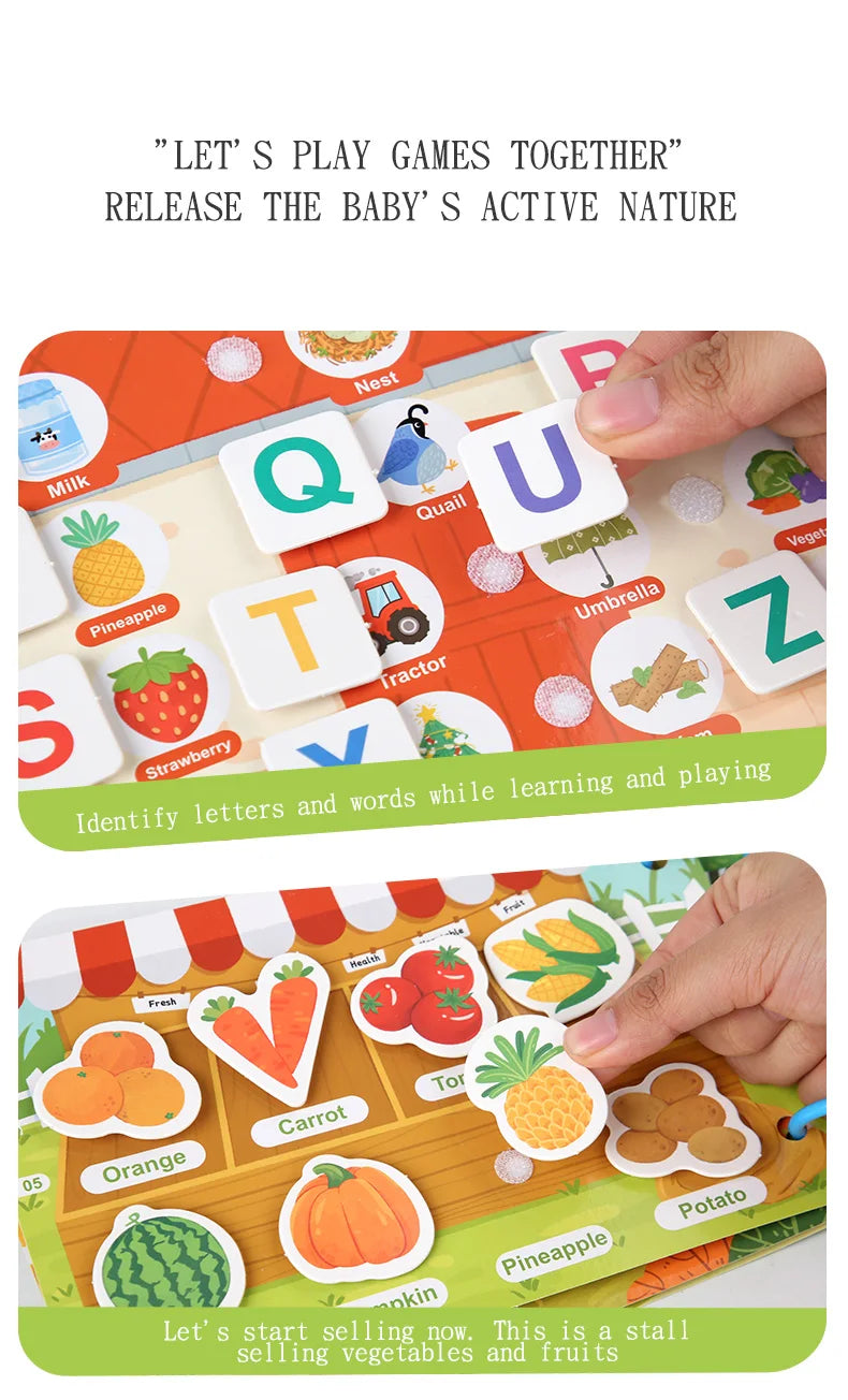 Montessori Baby Busy book My First Quiet Book Paste Early Learning Education Ty Children Toy Matching Game for Babies 2 3 Years