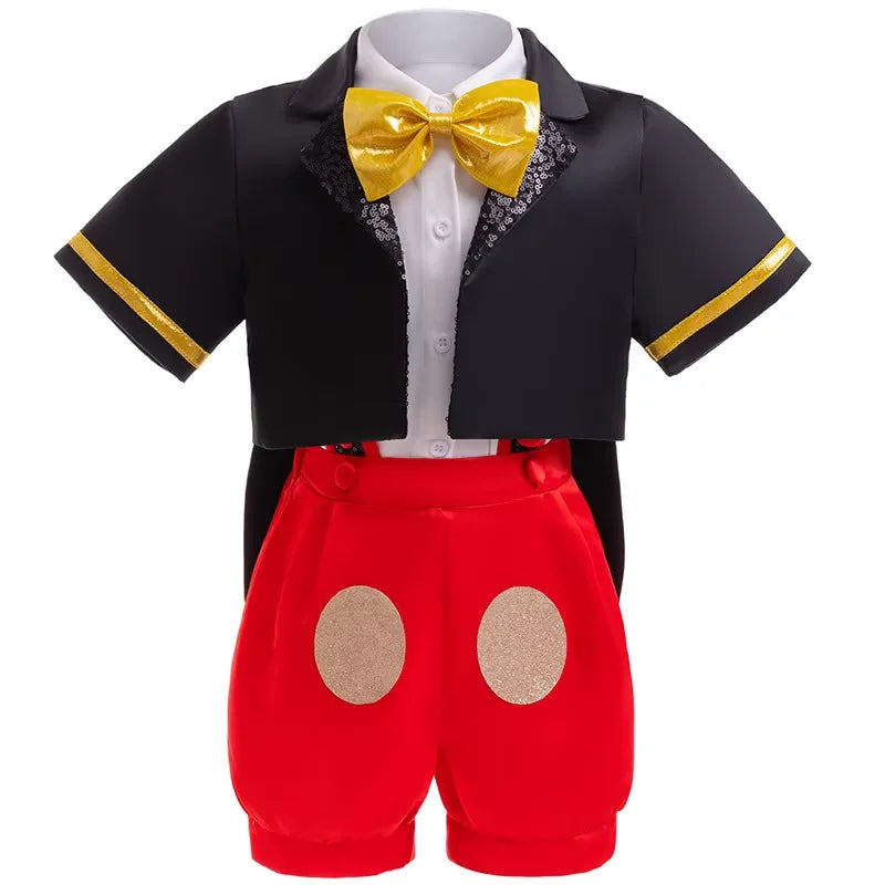 2025 Baby Clothes Cartoon  Mouse Play Cosplay  Girl Boy Backband Pants Set Stage Performance Christmas  Kid Halloween Costume