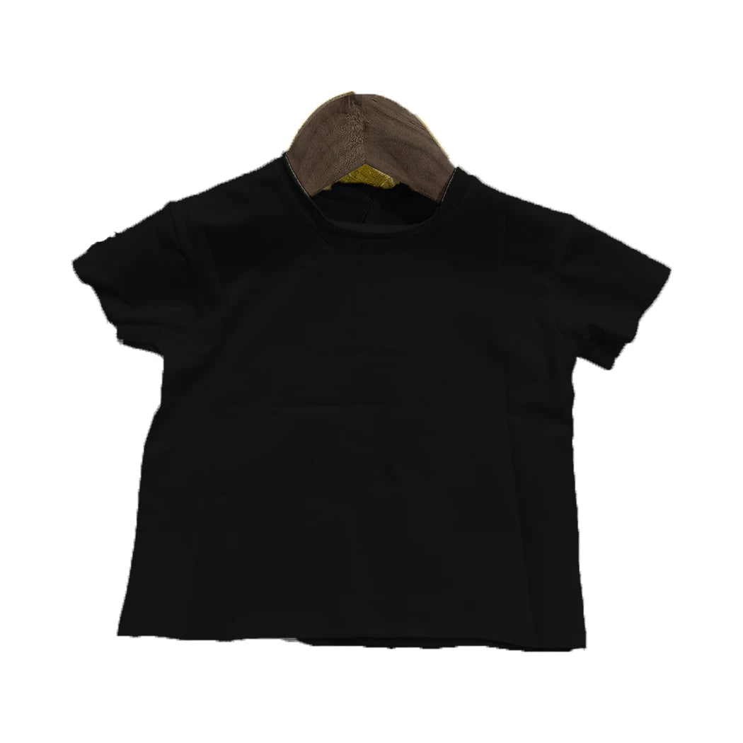 0-4 Yrs Toddler Kid Baby Boys Girls Clothes Summer Cotton T Shirt Short Sleeve Solid Color Vintage Tshirt Children Tops Infant