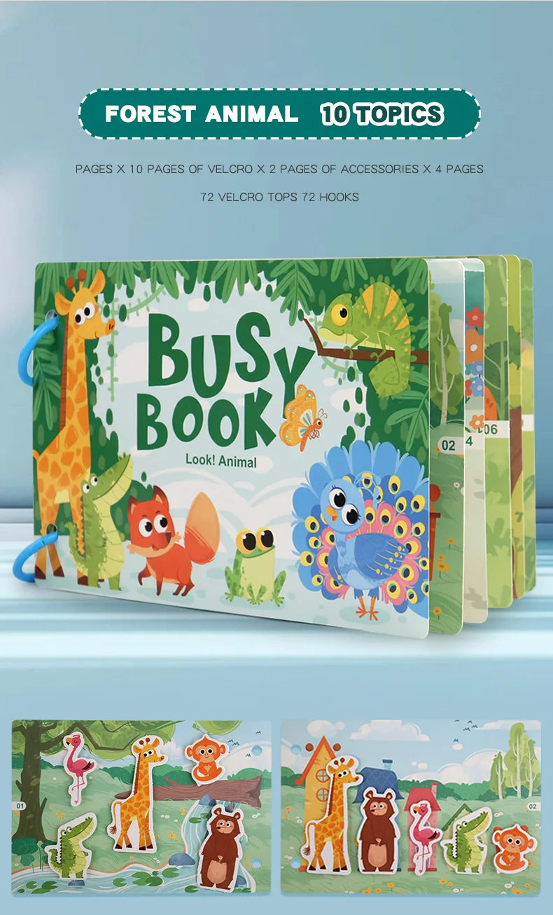 Montessori Baby Busy book My First Quiet Book Paste Early Learning Education Ty Children Toy Matching Game for Babies 2 3 Years