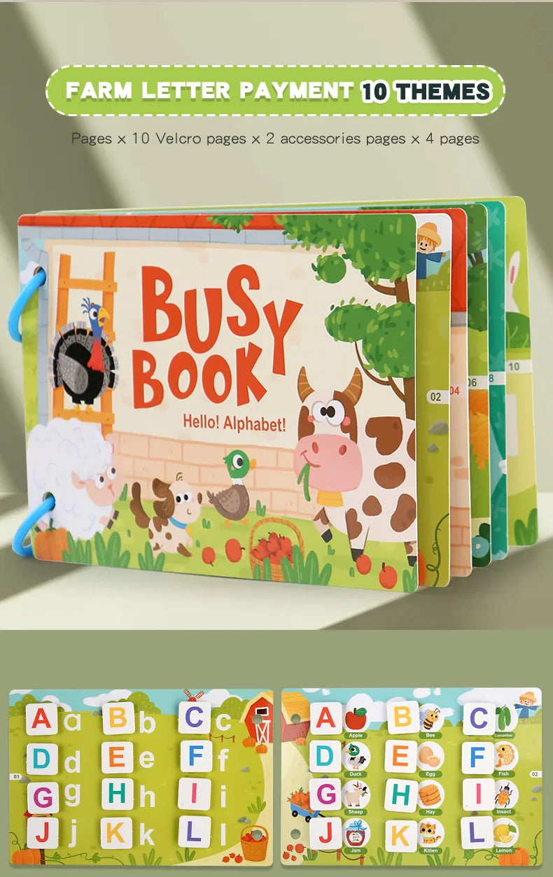 Montessori Baby Busy book My First Quiet Book Paste Early Learning Education Ty Children Toy Matching Game for Babies 2 3 Years
