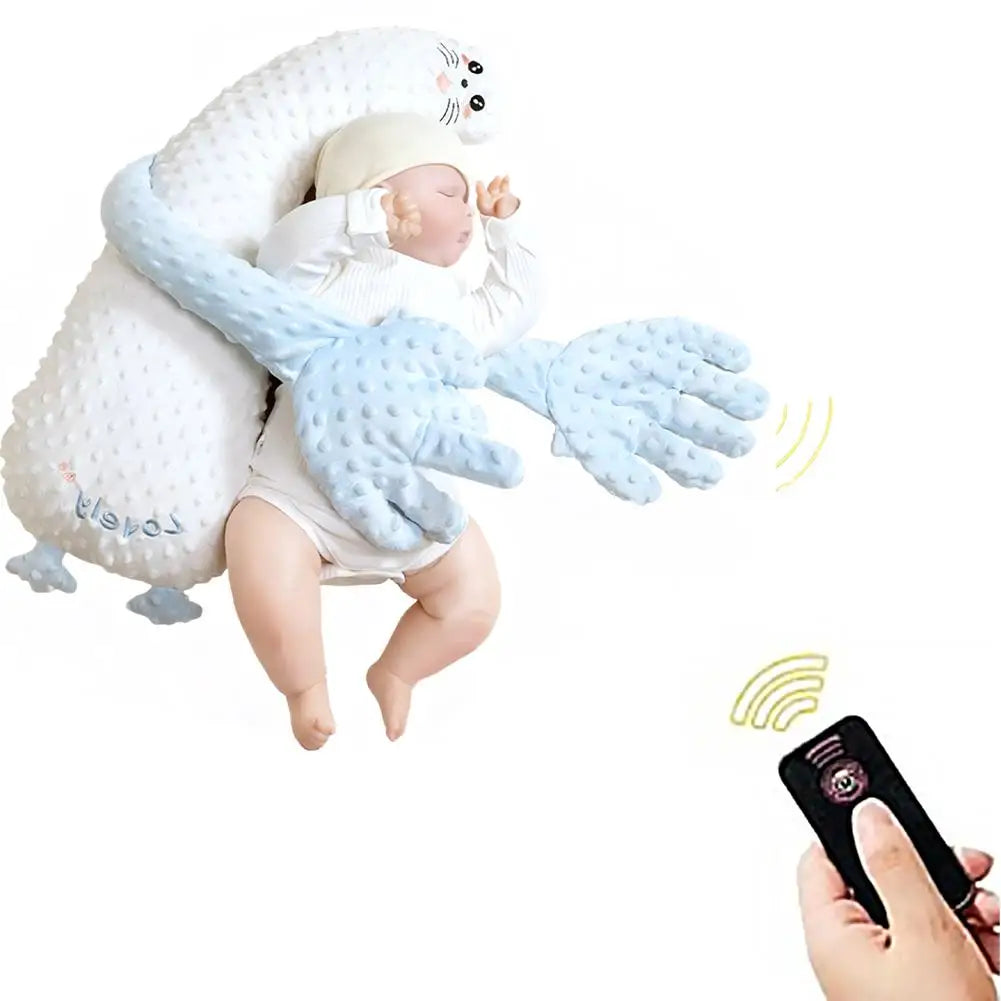 Cartoon Baby Sleeping Patting Doll with Soothing Palm Remote Control Electric Baby Hand Pillow Soothing Palm Patting For Toddler