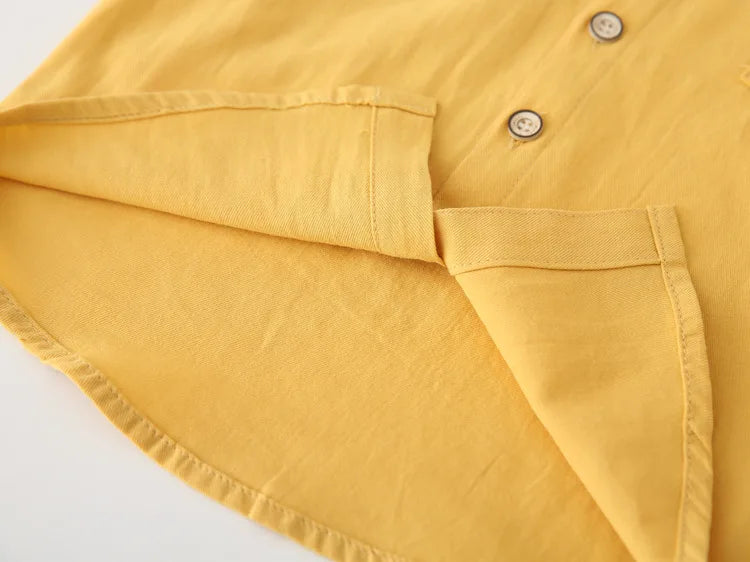 Boys Clothes Baby Boy Shirt Buttons Soft Cotton Kids Blouse Boutique Infantil 1 to 2 3 4 5 6 7 Yrs Casual White Blue Yellow Tops