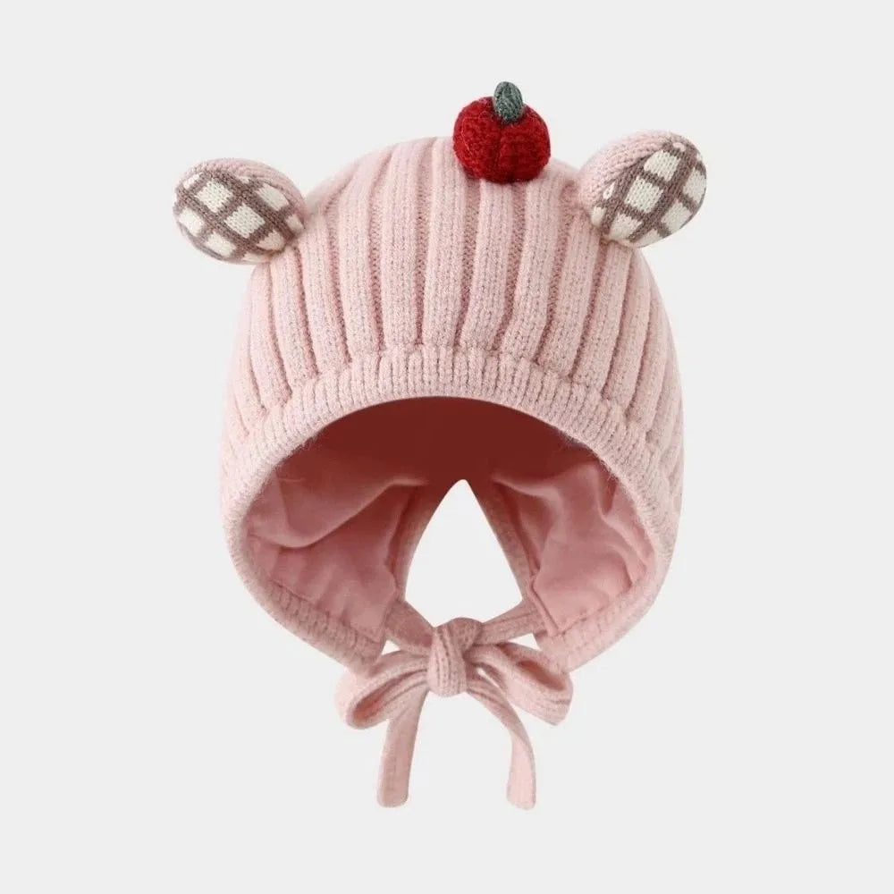 Cute Winter Baby Crochet Hat Cold-Resistant 5-24 Months Toddler's Plush Knitted Hat Breathable Windproof Kids Ear Protection Hat