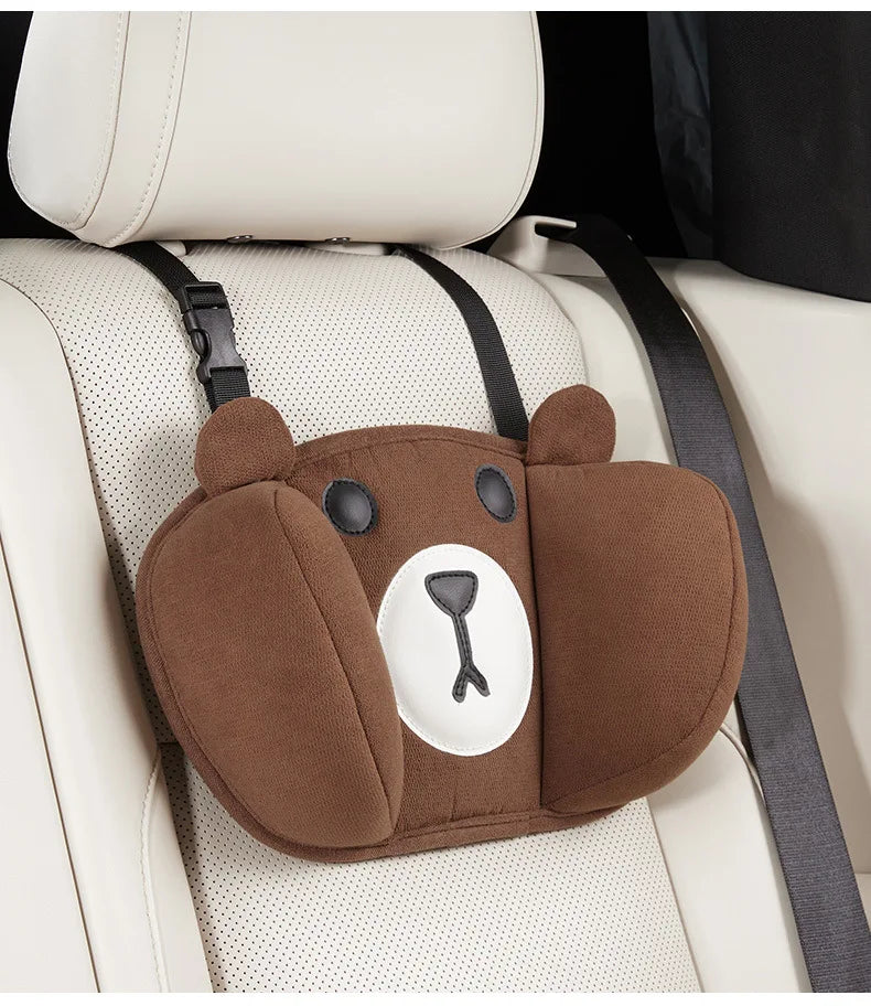 1Set Car Cute Cartoon Pillow Car Mounted Child Sleeping Pillow Car Removable Comfortable Breathable Headrest Lumbar Support