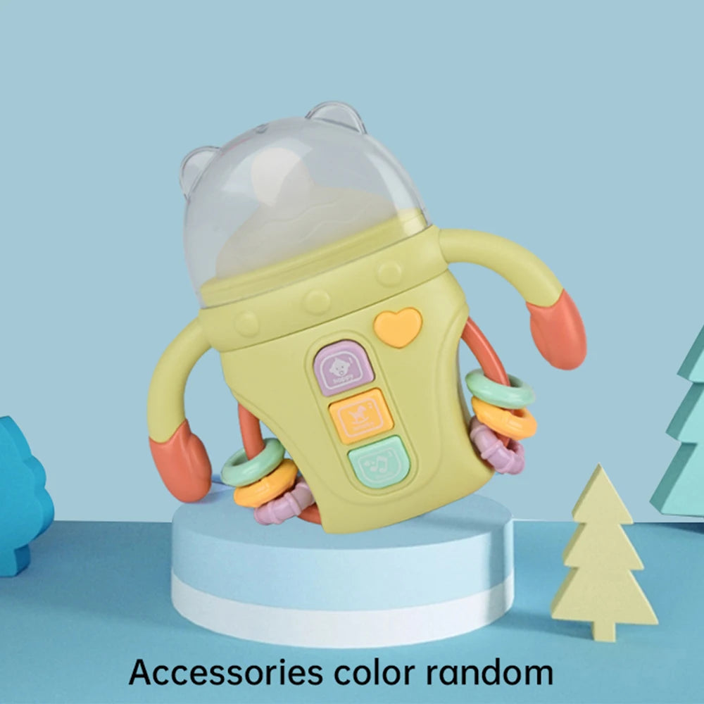 Baby Rattle Toy Musical Sensory Learning Toy with Music and Lights Pacifier Teething  for Toddlers Boys and Girls Gifts 0-24M