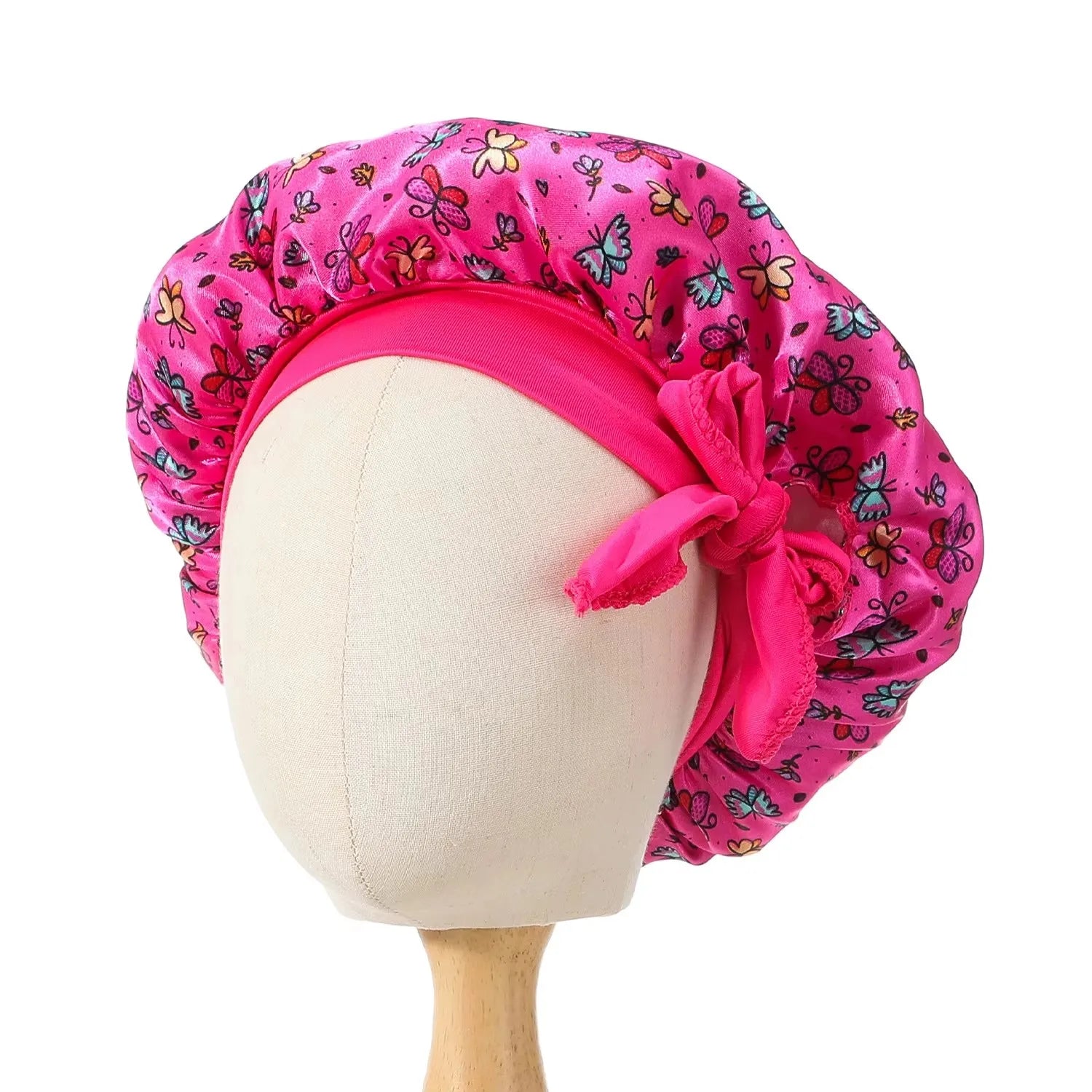Satin Bonnet for Baby Hair Care Night Sleep Silk Beanie Hat Newborn Baby Girls Children Sleeping Bonnets Cap Kids Cooking Hat