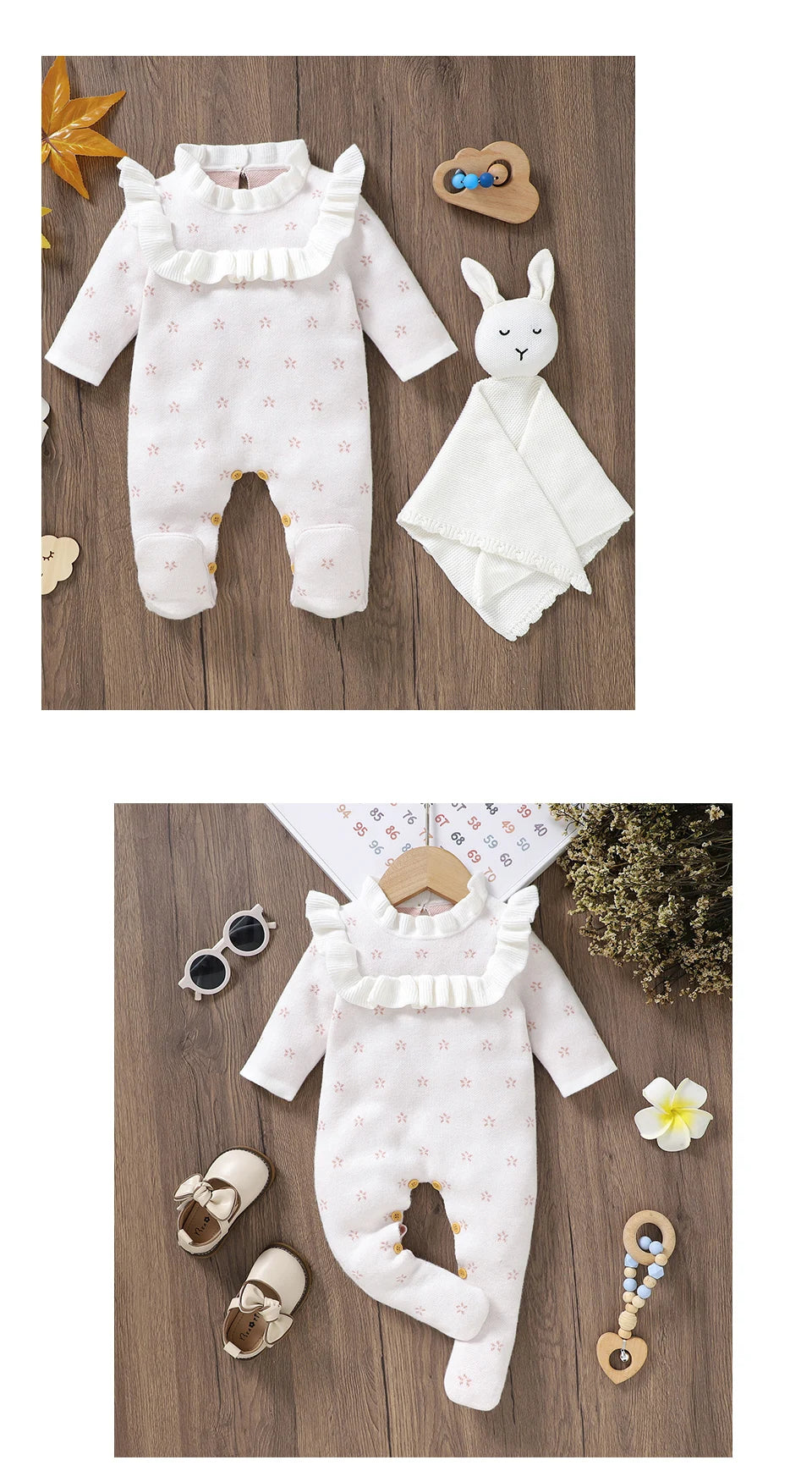 0-18m Winter Baby Clothes Autumn White Casual Outerwear Newborn Infant Boys Girls Long Sleeve Rompers Jumpsuits Children Outfits