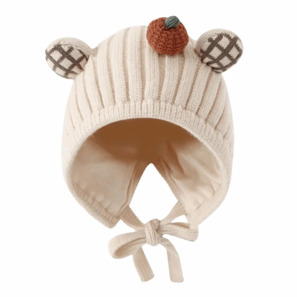 Cute Winter Baby Crochet Hat Cold-Resistant 5-24 Months Toddler's Plush Knitted Hat Breathable Windproof Kids Ear Protection Hat