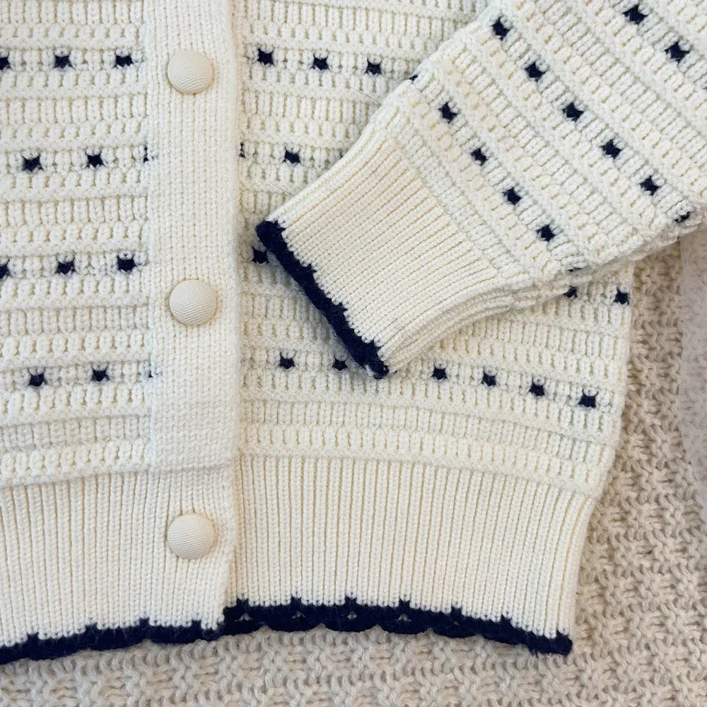 2-6 Years Old Cute Baby Girls Outfits Autumn and Winter New Knitted Sweater and Short Skirt Children's Sweet Princess Clothing