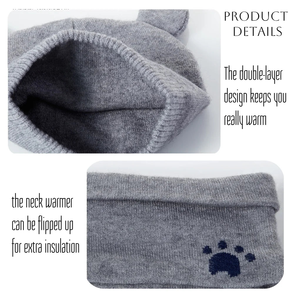 Baby Neck Warmer & Hat 2-Piece Set - Elastic Headband, Ear Protection, Warm & Cozy, Perfect Christmas Gift for Newborns