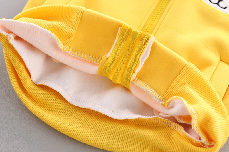 2023 Winter Baby Clothes Sets Autumn Cotton Thick Warm Suit Hooded Sweater Cartoon Cute Three-Piece Baby Girls Boy Fleece Outfit