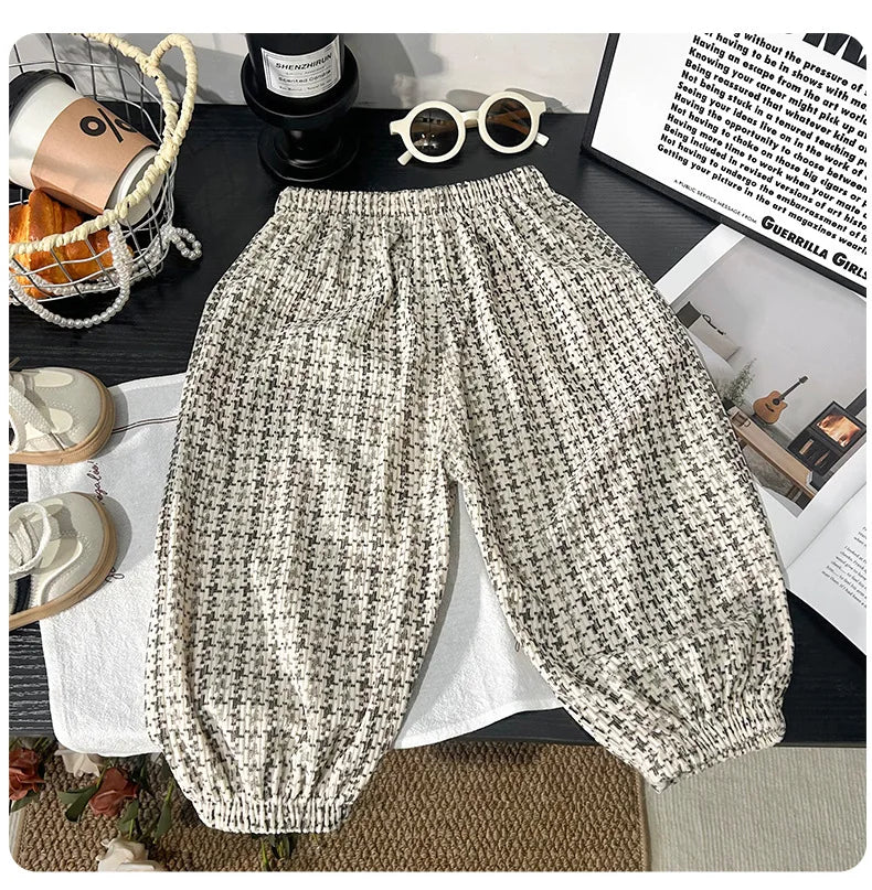 1 to 6 Years Spring Printed Casual Sweatpants Kids Girls Boys Corduroy Pants Loose Design Soft Children Trousers