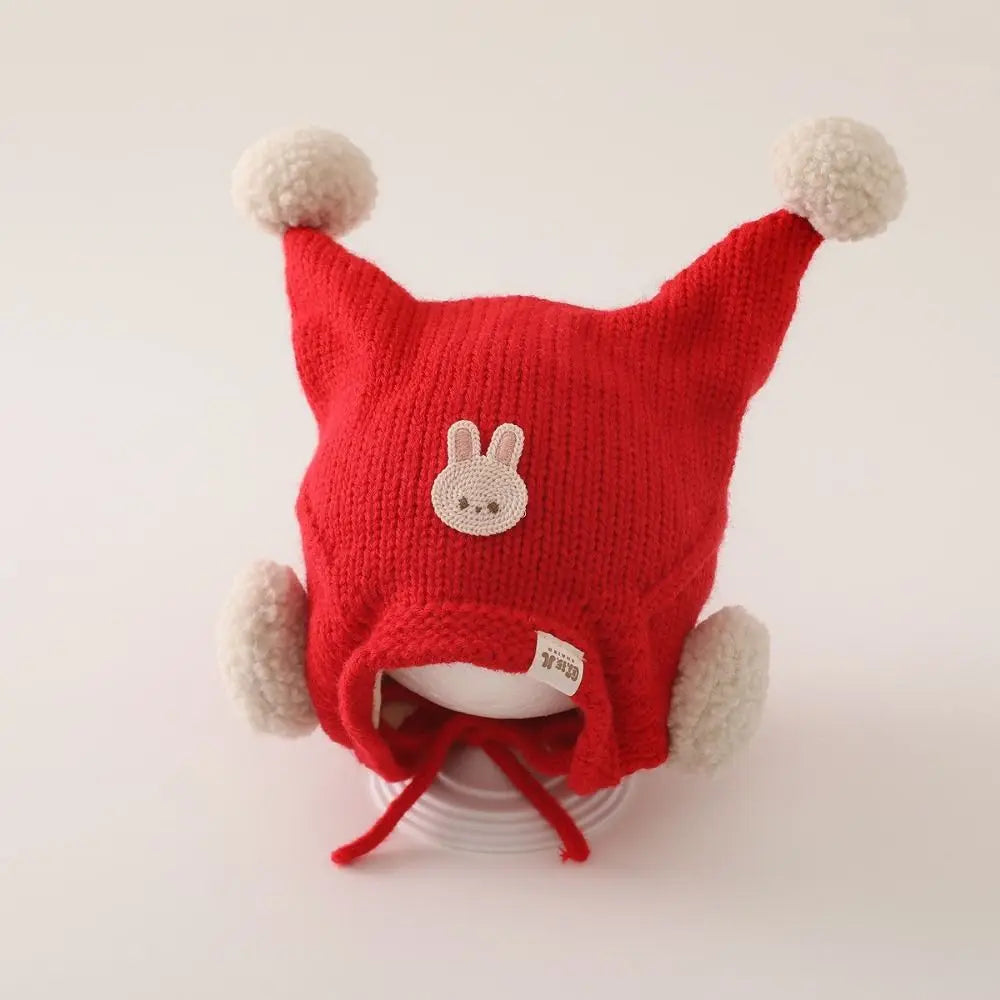 Cute Winter Baby Crochet Hat Breathable Cold-Resistant Toddler's Knitted Hat 6-24 Months Windproof Ear Protection Hat