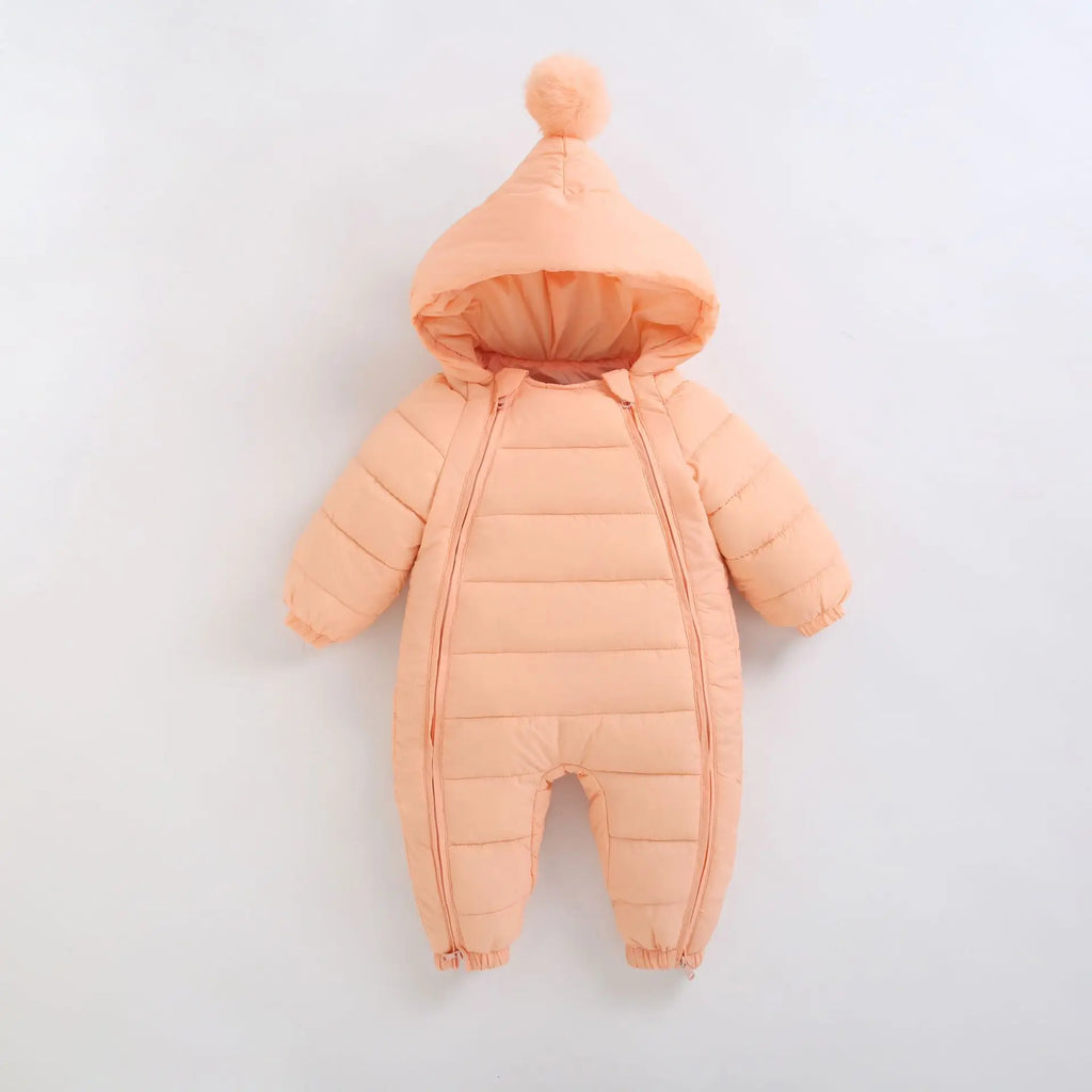 New Newborn Baby Clothes Jumpsuit, Solid Color Crawling Clothes for Boys and Girls Aged 0-3 Years, Winter Cotton Outfits for