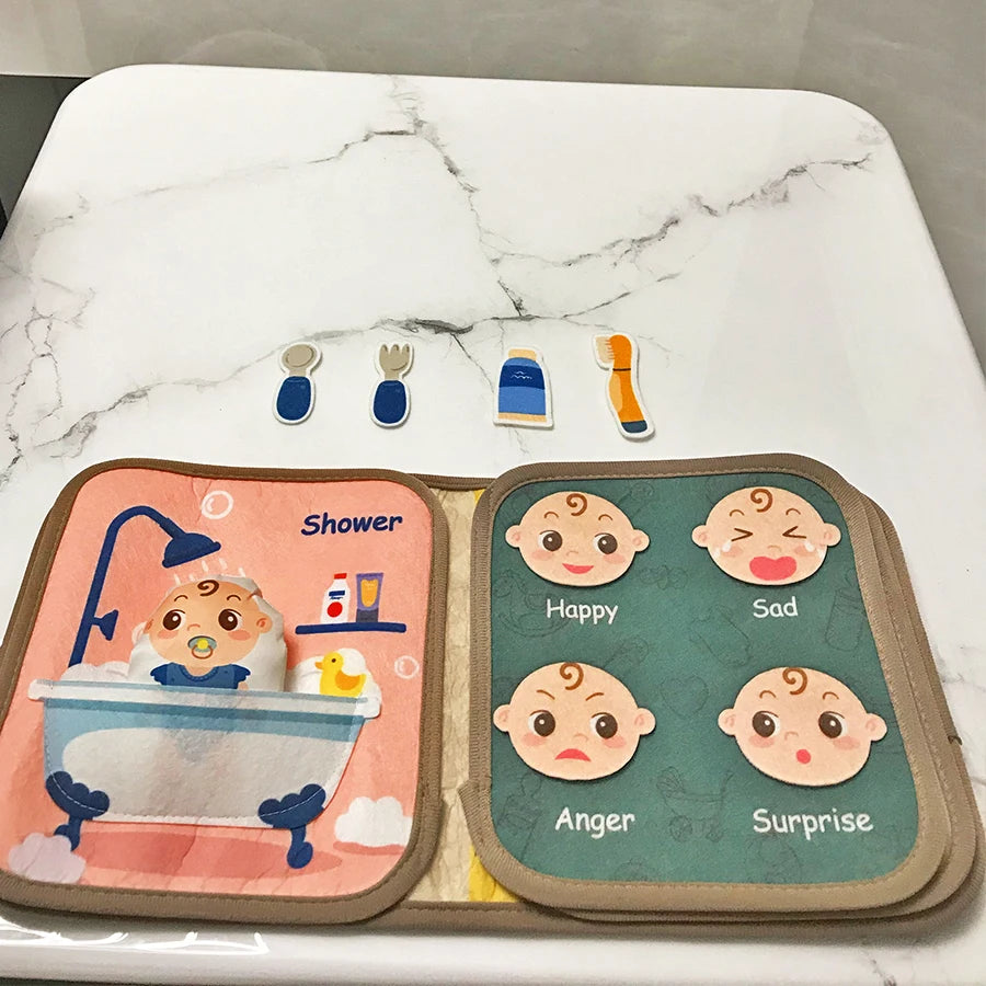 Early Education English Interactive Cognitive Cloth Books Baby Learning Books Baby Soft Books Children's Toys