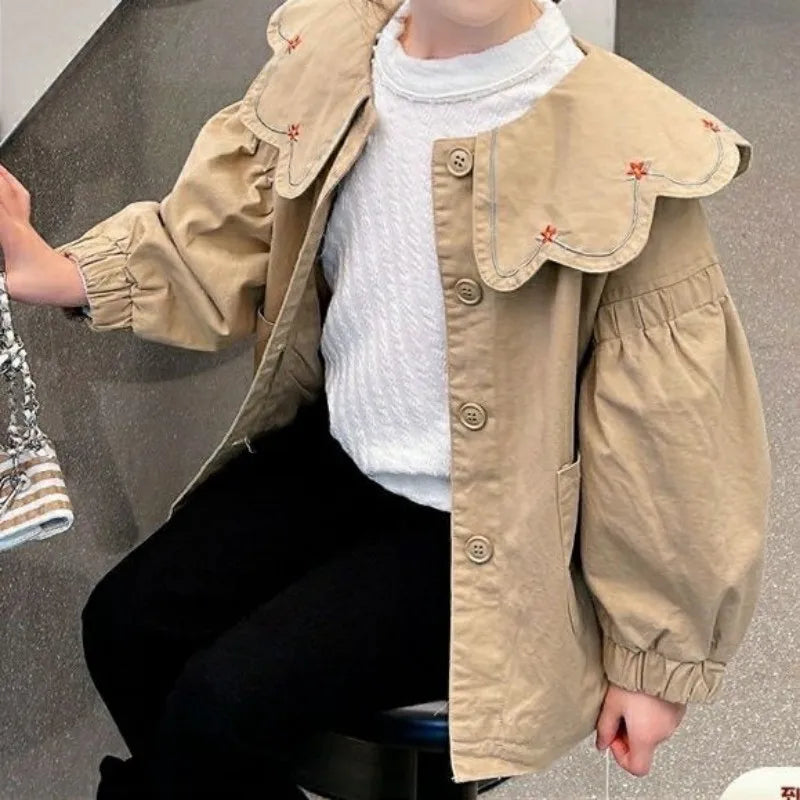 2-12 Years Girls' Coat Spring and Autumn New Style Korean Edition Children's Jacket Casual Windbreaker