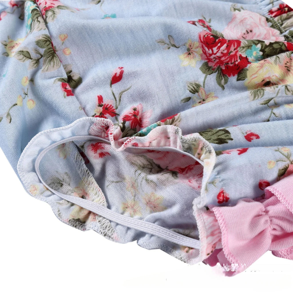 2025 New Born Baby Girl Clothes Baby Suit Overall Floral Clothes Set 3-24m Cotton Sleeveless Toddler Infant Ruffle Tops + Shorts