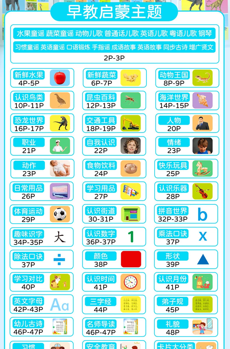Children's Early Education Audio Book, Infant Enlightenment Cognition, Bilingual in Chinese and English Children's Pinyin