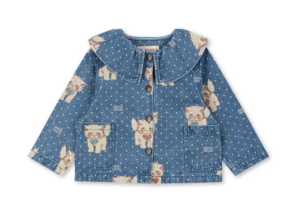 26 KS Toddler Girls Denim Overalls Boys Lemon Jacket Jeans Girl Cat Vest Dress Children Clothes Set Kids Fashion Outerwear Pants