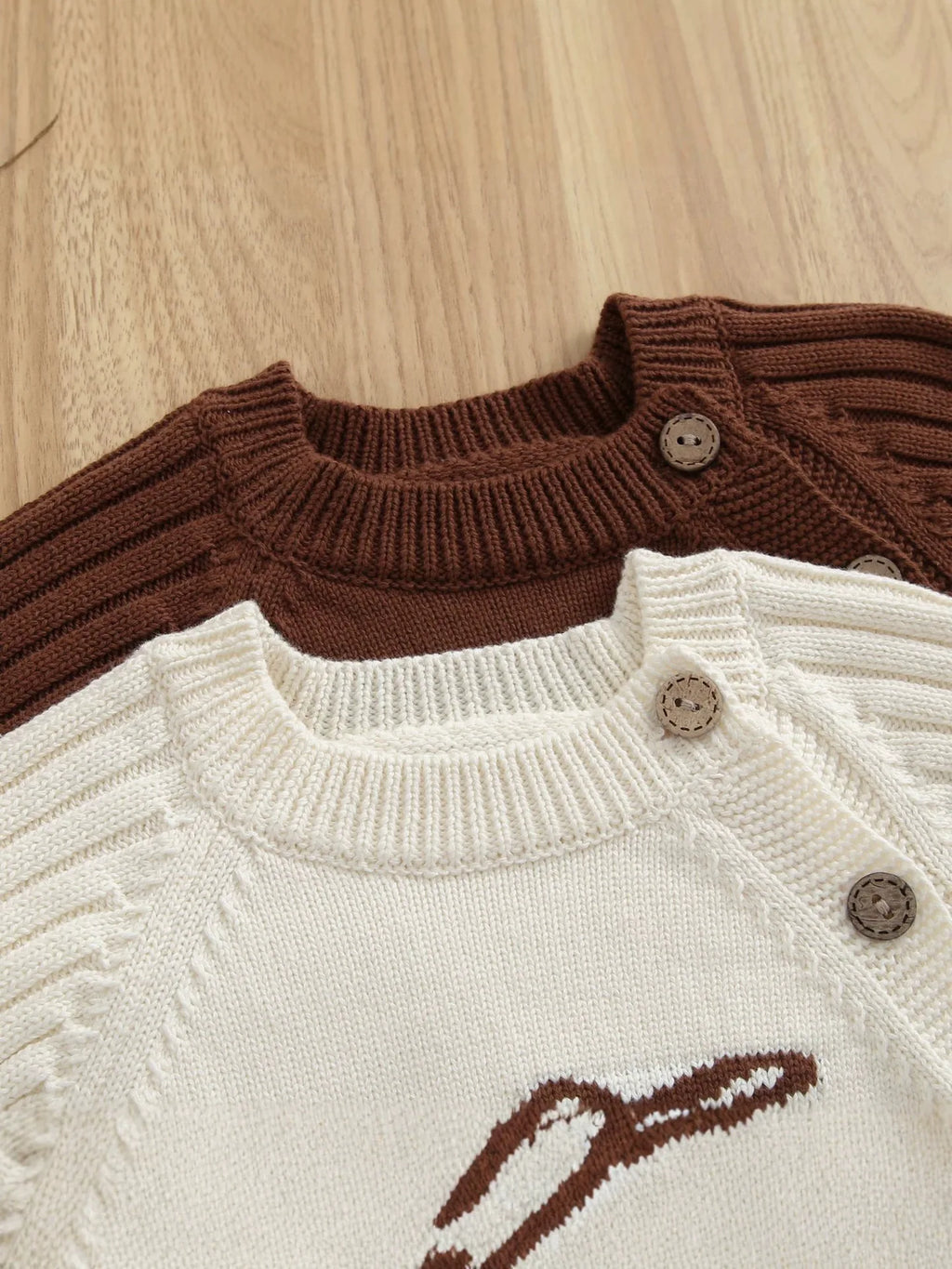 2026 Autumn Baby Clothes Cute Deer Print Infant Girls Knit Rompers Full Snap Button Infant Sweater Jumpsuit