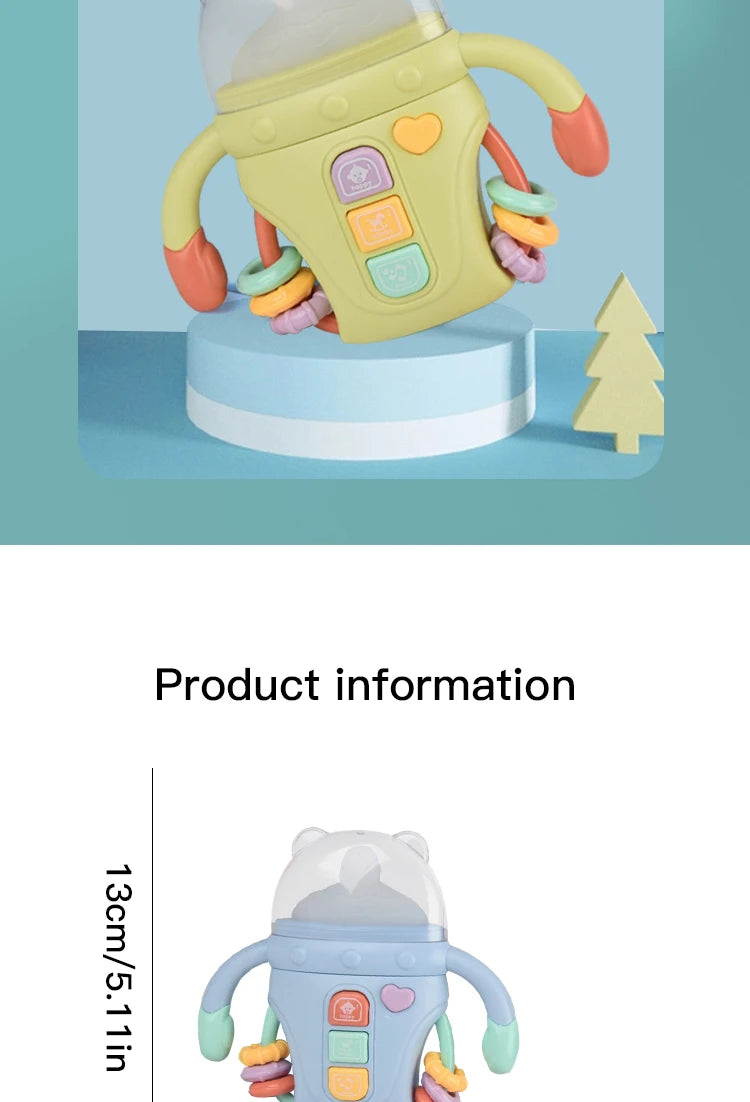 Baby Rattle Toy Musical Sensory Learning Toy with Music and Lights Pacifier Teething  for Toddlers Boys and Girls Gifts 0-24M