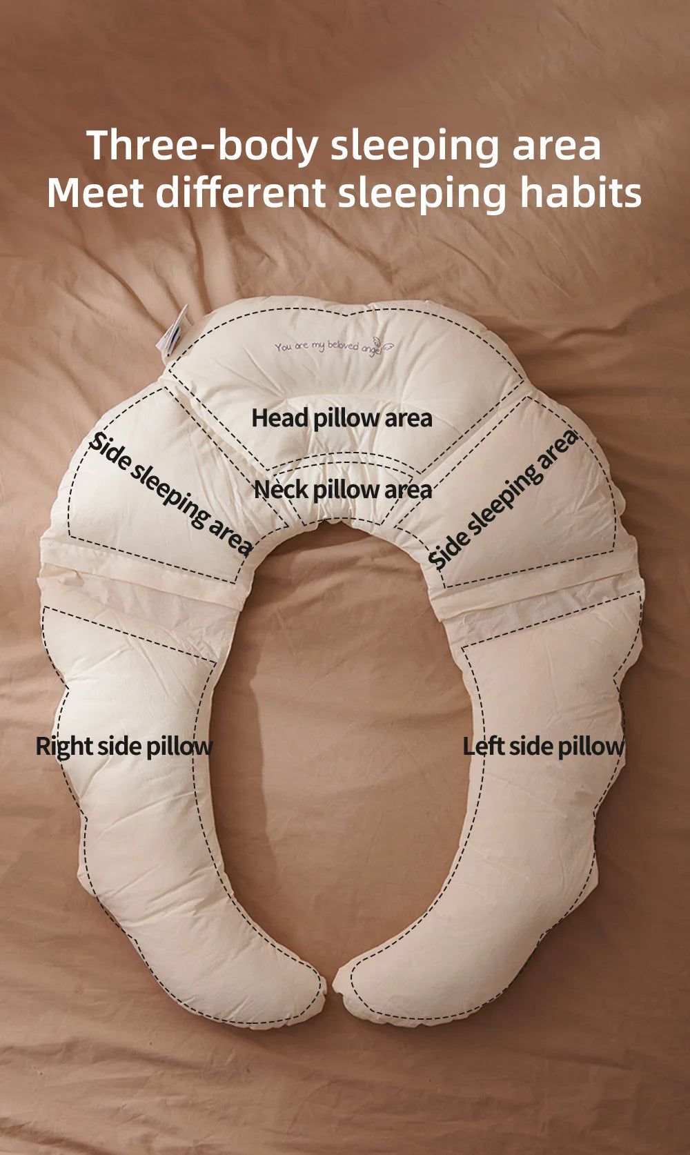Sunveno Kids Pillows Removable Surround-Style Children Sleep Pillow Cuddle Cushion Soothing Pillow for 2-6 Years