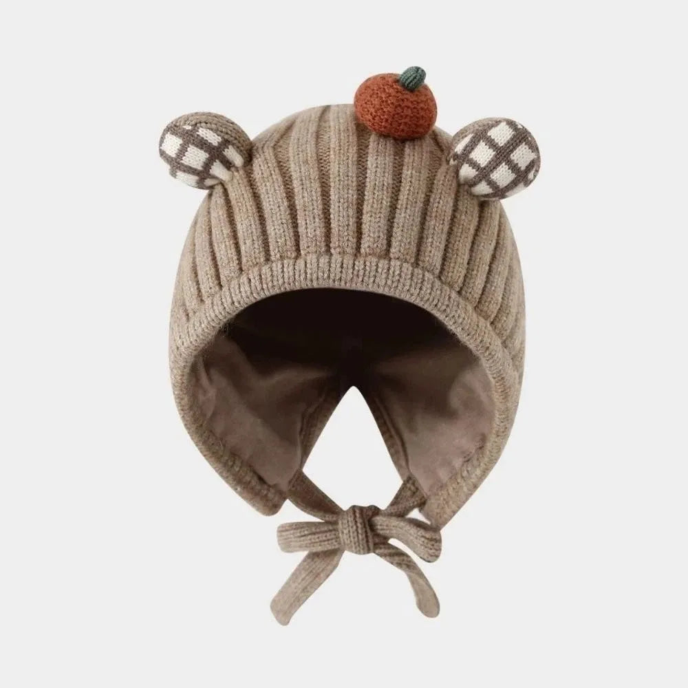 Cute Winter Baby Crochet Hat Cold-Resistant 5-24 Months Toddler's Plush Knitted Hat Breathable Windproof Kids Ear Protection Hat